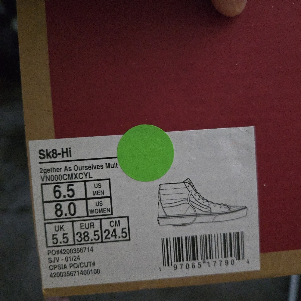 Vans Sk8 Hi Together As Ourselves Women Size 8 White Multi 032026 - Picture 8 of 8